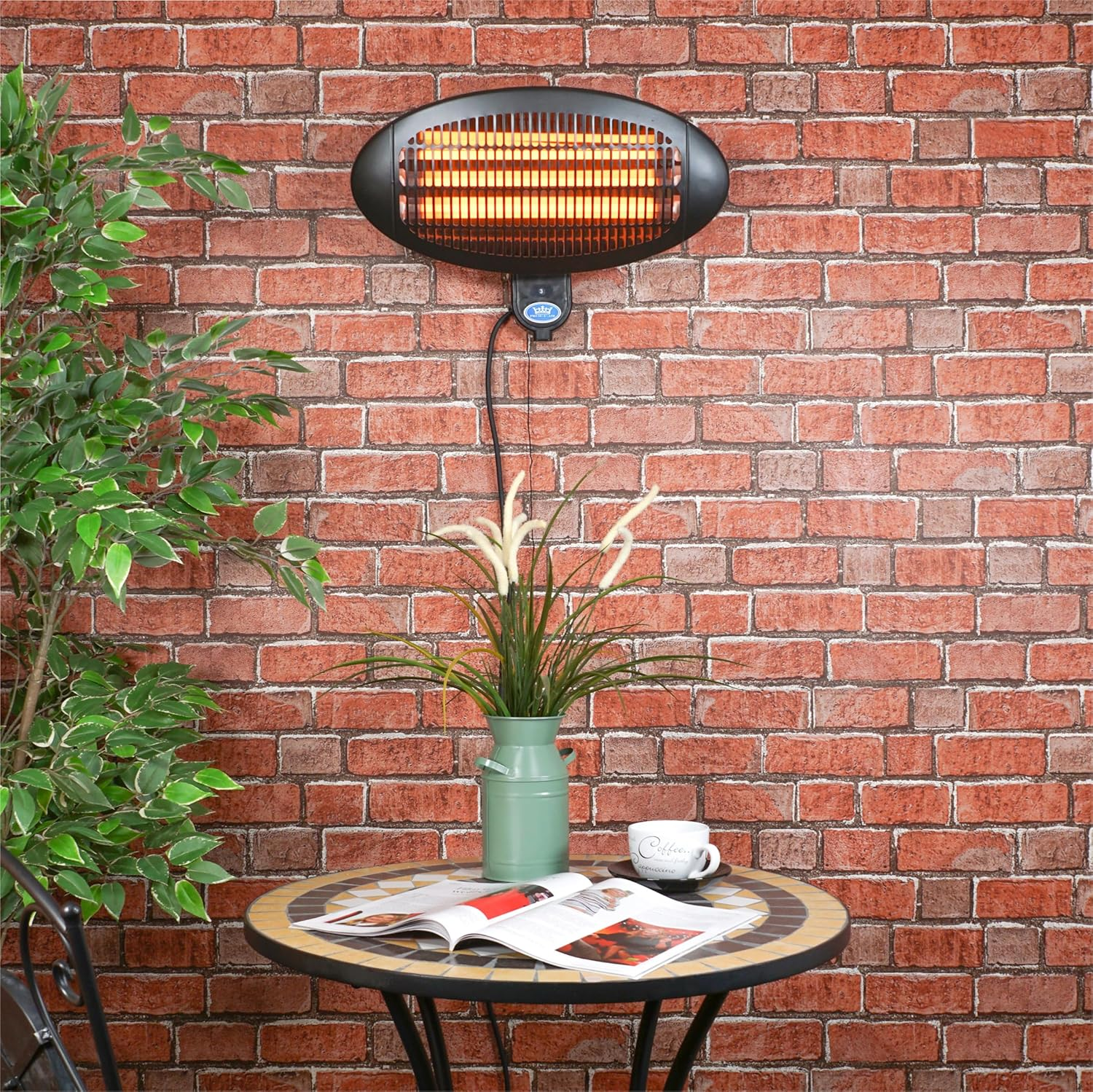 Distance between patio heater and ceiling